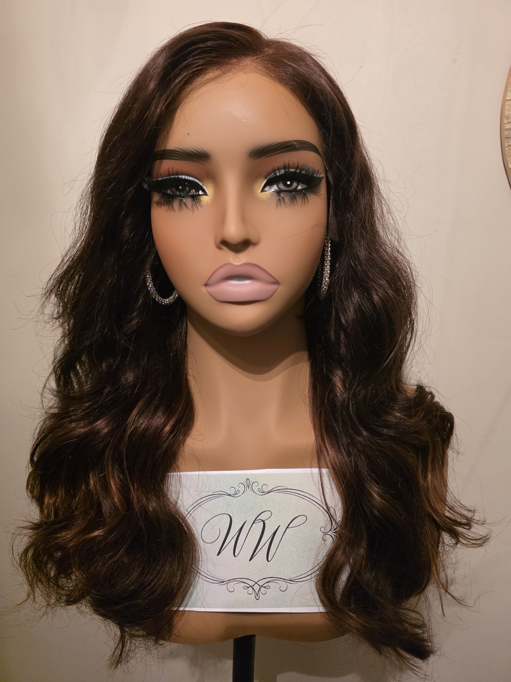 Natural Dimenional Chestnut And Caramel Human Hair Wig